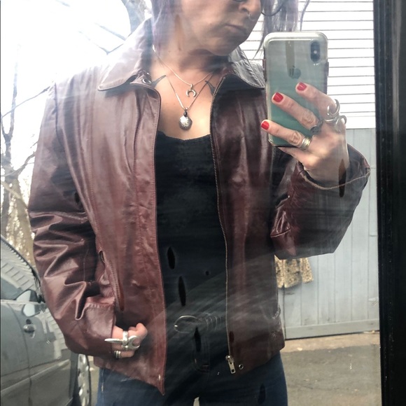 FLASH SALE! VTG 70s Wilson’s red leather jacket zip out lining &inside pockets! - Picture 5 of 6